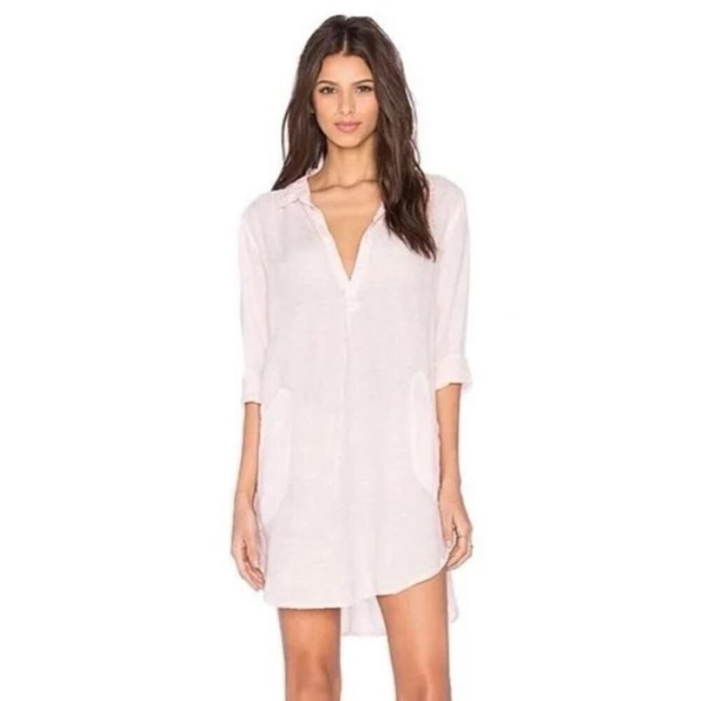 CP Shades Pink Linen Teton Tunic Dress Sz. S
